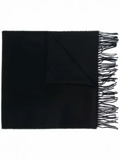 Moschino logo-knit fringed scarf