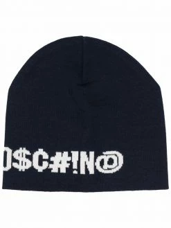 Moschino logo-knitted beanie