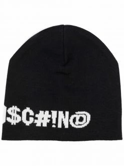Moschino logo-print beanie