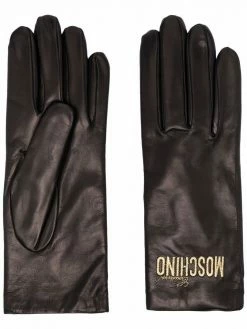 Moschino logo-embroidered gloves