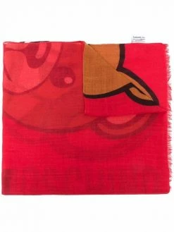 Moschino teddy-print wool scarf