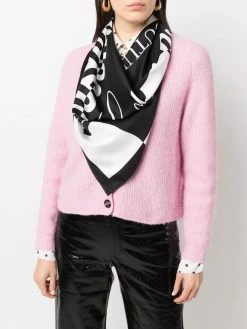 Moschino two-tone logo-print scarf