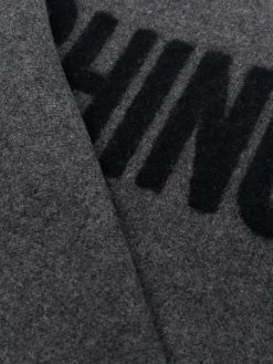 Moschino logo-print merino scarf