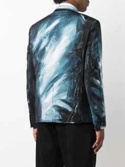Moschino paint-print single-breasted blazer