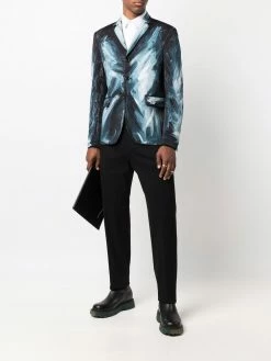 Moschino paint-print single-breasted blazer