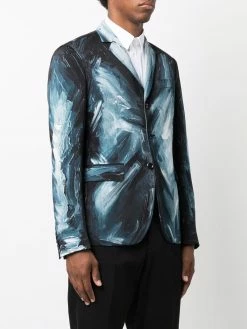 Moschino paint-print single-breasted blazer