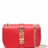 Moschino logo-plaque leather shoulder bag