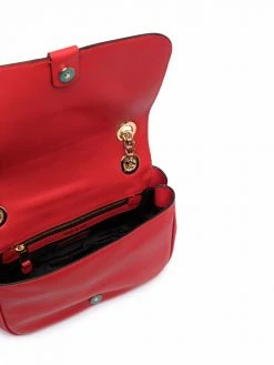 Moschino logo-plaque leather shoulder bag