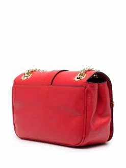 Moschino logo-plaque leather shoulder bag