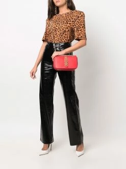 Moschino logo-plaque leather shoulder bag