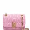 Moschino logo-plaque quilted leather shoulder bag