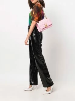 Moschino logo-plaque quilted leather shoulder bag