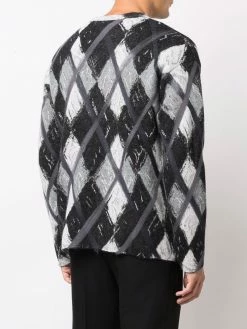 Moschino argyle-pattern wool-blend jumper