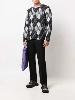 Moschino argyle-pattern wool-blend jumper