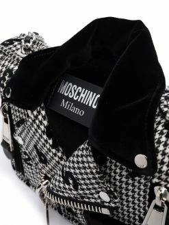 Moschino Biker houndstooth-print crossbody bag