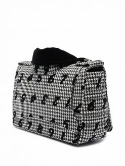 Moschino Biker houndstooth-print crossbody bag