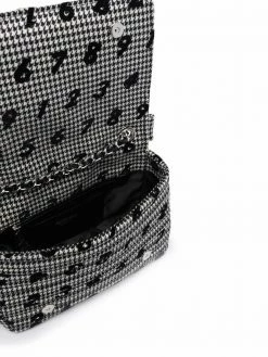 Moschino Biker houndstooth-print crossbody bag