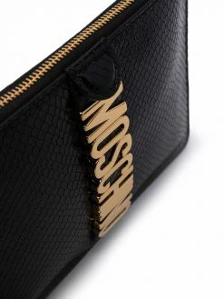 Moschino snakeskin-effect leather clutch bag