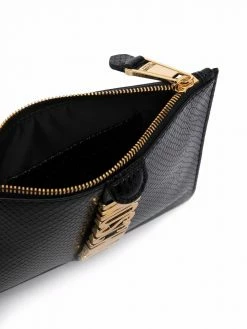 Moschino snakeskin-effect leather clutch bag