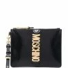 Moschino snakeskin-effect leather clutch bag