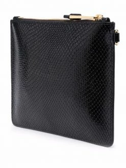 Moschino snakeskin-effect leather clutch bag