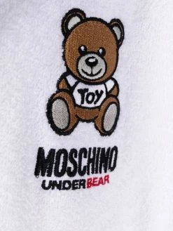 Moschino bear-motif cotton bath robe