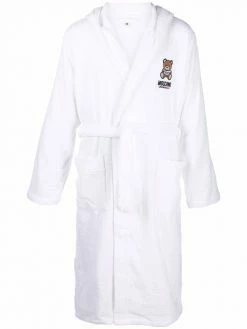Moschino bear-motif cotton bath robe
