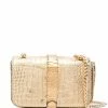 Moschino metallic croc-effect crossbody bag