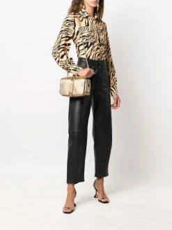 Moschino metallic croc-effect crossbody bag