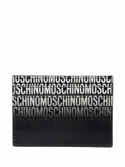 Moschino logo-print leather cardholder