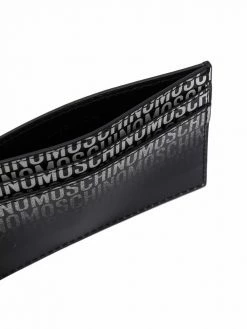 Moschino logo-print leather cardholder