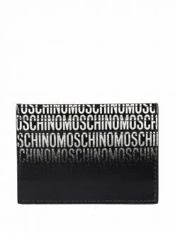 Moschino logo-print leather cardholder