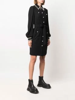 Moschino pearl-embellished shirt dress