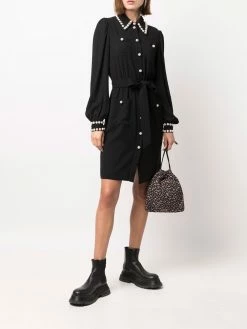 Moschino pearl-embellished shirt dress