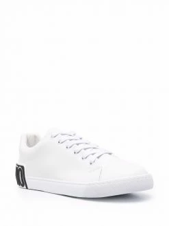 Moschino logo patch leather sneakers