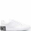Moschino logo patch leather sneakers
