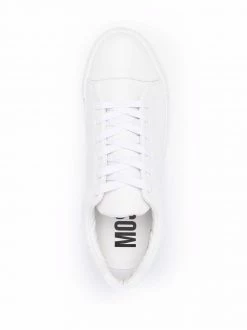 Moschino logo patch leather sneakers
