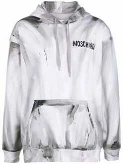 Moschino logo-print pullover hoodie