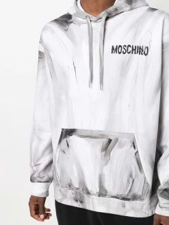 Moschino logo-print pullover hoodie