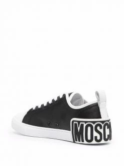 Moschino embossed-logo leather trainers