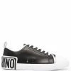 Moschino embossed-logo leather trainers