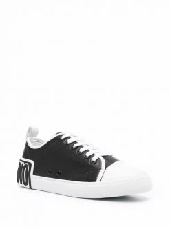 Moschino embossed-logo leather trainers
