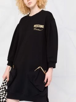 Moschino logo crew-neck sweatshirt dress