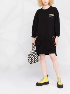 Moschino logo crew-neck sweatshirt dress