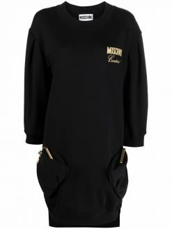 Moschino logo crew-neck sweatshirt dress