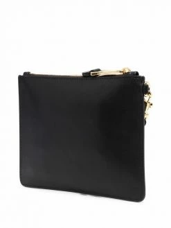 Moschino logo-plaque clutch bag