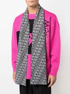 Moschino intarsia-knit logo wool scarf