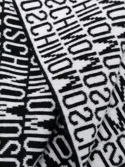 Moschino intarsia-knit logo wool scarf