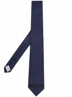 Moschino logo-jacquard silk tie