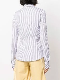 Moschino corset detail pinstripe shirt